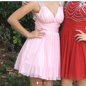 Windsor Blush Pink Jeweled Formal Dress